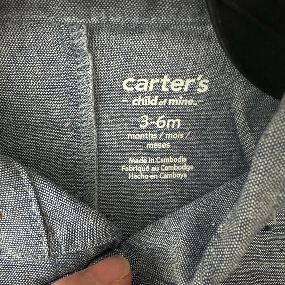 Carters Chambray Baby Boy Polo Romper